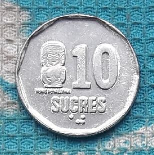 Эквадор 10 сукре 1991 года, UNC. Татем.