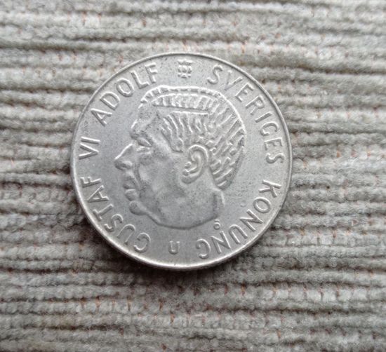 Werty71 Швеция 1 крона 1965 серебро блеск