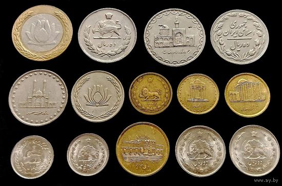 14 МОНЕТ ИРАНА  (1937-2009 г.г.) БЕЗ ПОВТОРОВ