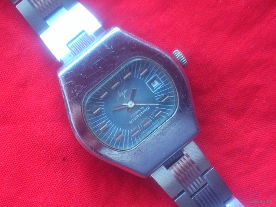 Часы ЛУЧ 1816 АВТОПОДЗАВОД из СССР 1970-х c БРАСЛЕТОМ, ВИНТАЖ