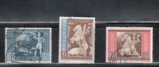 Германия-1942,(Мих.823-825) гаш. , Выставка в Вене, Надп.(полная серия)
