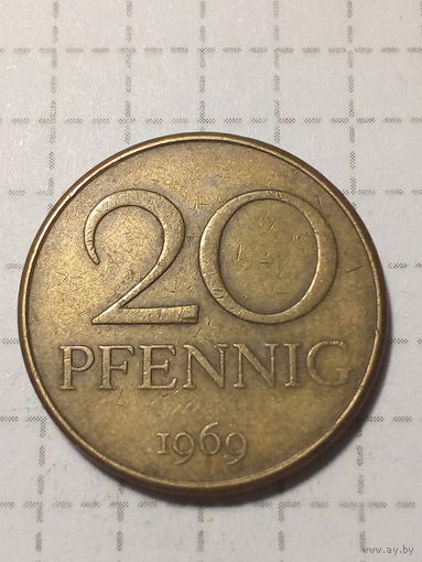 20 пфеннигов ГДР 1969 год