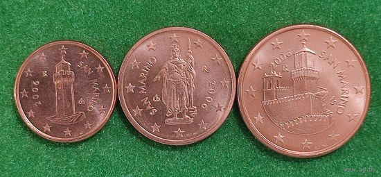 1 + 2 + 5 евроцентов, Сан-Марино 2006 UNC