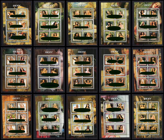 Серия блоков ДЕВУШКИ ИСКУССТВО КАРТИНЫ  MNH