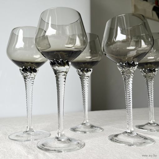 Бокалы Чехословакия цветное стекло винтаж 18см