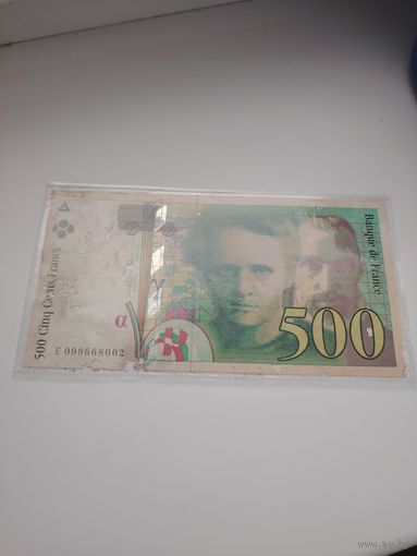 Купюра, банкнота Францыи 500 франков 90е годы