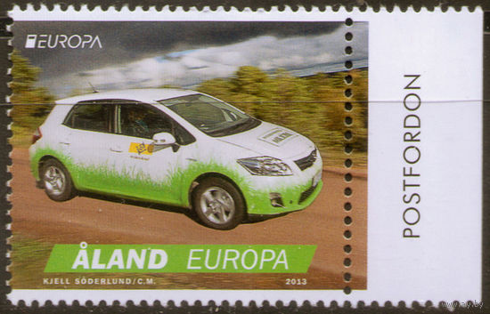 Аланды 2013 Европа СЕПТ EUROPA CEPT Почтовые автомобили 1м+поле с текстом MNH **