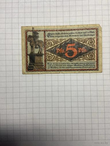 Нотгельд 5 пфеннигов 1921 год. -2112