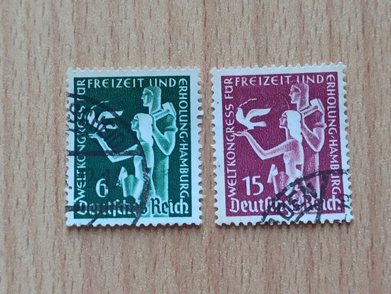06.1936 - Международный конгресс по досугу и отдыху в Гамбурге. Mi 622, 623. Used. (*).