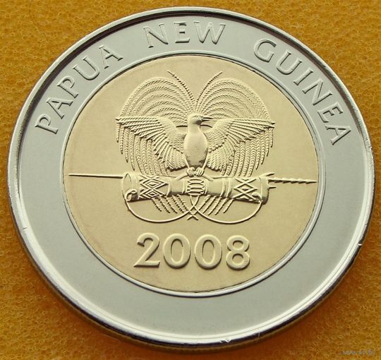 Папуа - Новая Гвинея. 2 кина 2008 года  KM#51  "35 лет Банку Папуа Новой Гвинеи"