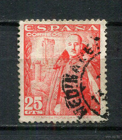 Испания - 1948 - Генерал Франко 25С - [Mi.960] - 1 марка. Гашеная.  (Лот 33Gh)-T2P52