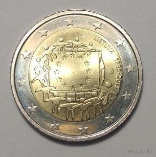 2 евро 2015. Литва. 30 лет флагу ЕС.
