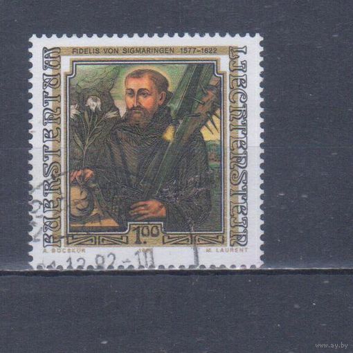 [212] Лихтенштейн 1982. Культура.Искусство.Живопись.Портрет. Концовка серии.Гашеная марка.