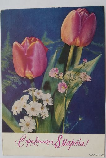 Открытка ,,8 марта,, 1970 г. авиа. подписана