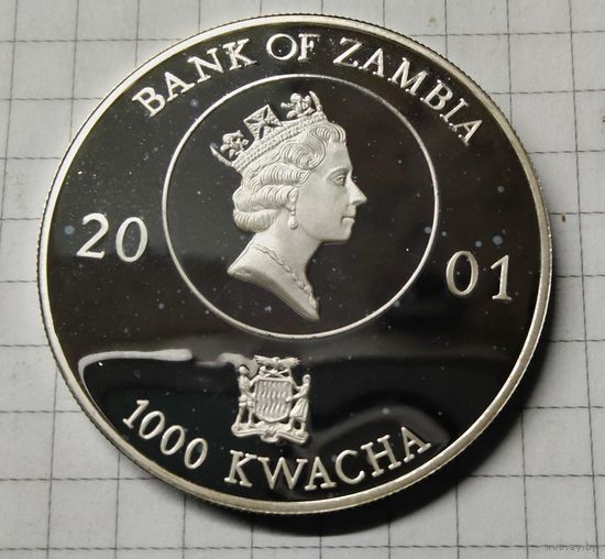 Замбия 1000 квача 2001г Леди Диана