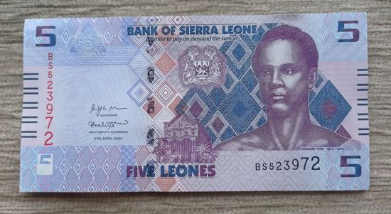 Werty71 Сьерра - Леоне 5 Леоне 2022 аUNC банкнота