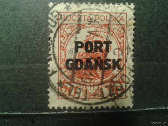Польша, Порт Гданьск. 1926. Стандарт. Галеон. Тип II, надпечатка