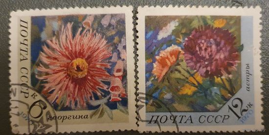 СССР цветы 2шт 1970