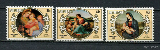 Аитутаки - 1983 - Рождество. Искусство - [Mi. 499-501] - полная серия - 3 марки. MNH.  (Лот 94Ft)-T25P29