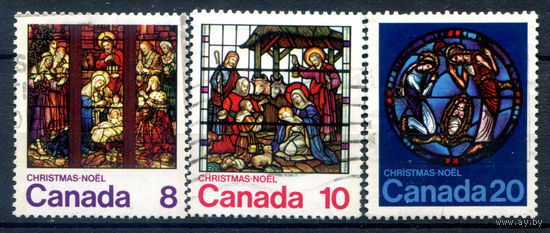 Канада - 1976г. - Рождество, витражи - 2 марки - полная серия, гашёные [Mi 641-643]. #3-WB-86-A-2