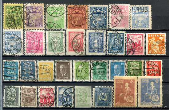 Прибалтика, Грузия  - 30+ марок - гашёные, чистые. #O-W-94-B-1