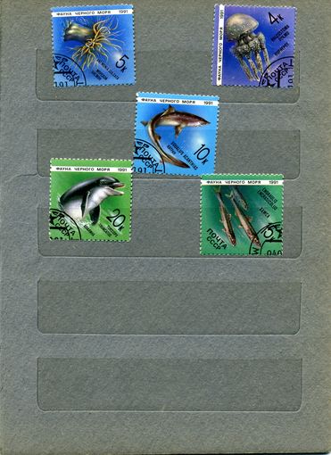 СССР, 1991, ФАУНА МОРЯ,  серия 5м   гашен