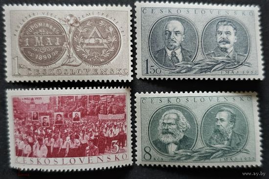 Чехословакия 1953 Mi.799-802 1 Мая Ленин Сталин **
