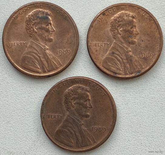 США 1 цент 1989 г. Цена за 1 шт.