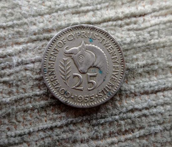 Werty71 Кипр 25 милей милс центов 1955