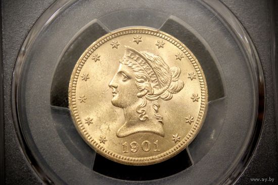 10 долларов 1901 г. США, Уильям Мак-Кинли. PCGS MS62