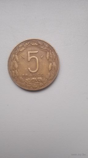Центральная Африка 5 франков 1982 года