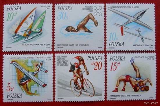Польша. Спорт. ( 6 марок ) 1986 года.