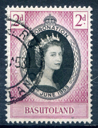 Британские колонии - Басутоленд - 1953г. - коронация королевы Елизаветы II - 1 марка - полная серия, гашёная [Mi 45]. #2-Bc-32-A-1