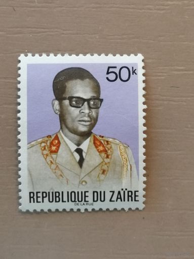 Заир (ДР Конго), марка, 1972 год, Президент Джозеф Д. Мобуту