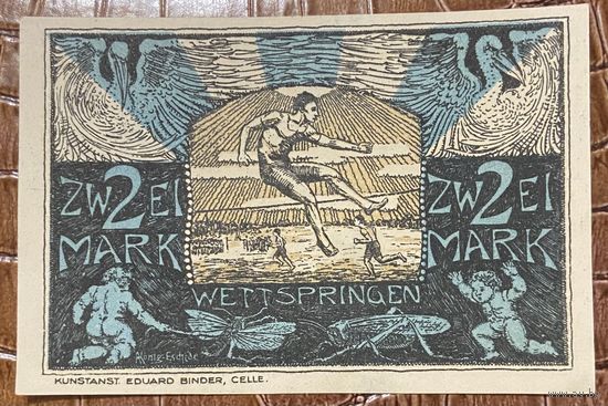 Нотгельд 2 марки 1921 год. Целле. Веймарская республика