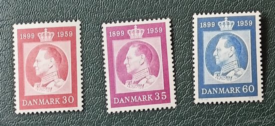 Дания** 1959 король Фредерик IX полная серия без наклеек и их следов