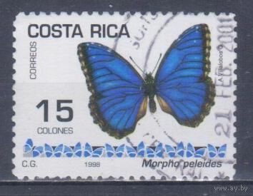 [668] Коста Рика 1998. Фауна.Бабочка.15к. Гашеная марка.