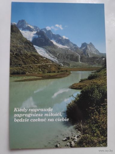 Открытка Горы, река. (на польском)