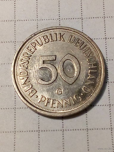 50 пфеннигов ФРГ 1990 G год