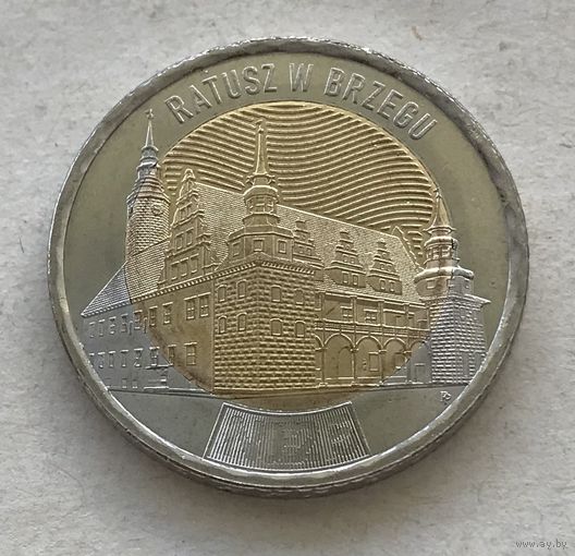 Польша 5 злотых 2025 - Ратуша Бжега - UNC!