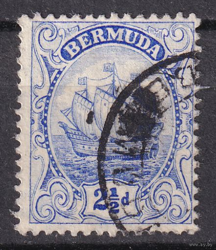126.BrKCI. Великобритания. Колонии. Бермудские острова. Стандарт. Парусник Sea Venture. 1912 г. 1P. Mi.#38.
