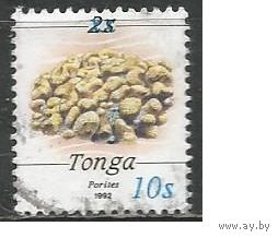 Тонга. Морской коралл. Надпечатка нового номинала на #1136. 1993г. Mi#1271.