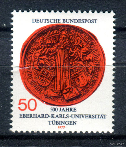 Германия (ФРГ) - 1977г. - 500 лет университету Тюбинген. Герб - полная серия, MNH с отпечатком [Mi 946] - 1 марка