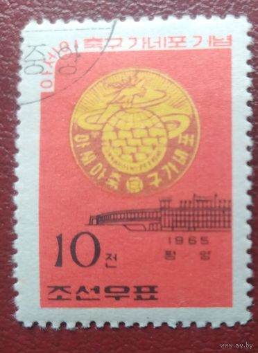 КНДР 1965 футбол, наклейка, 1 из 2