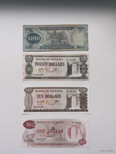 Доллар Гайана 1, 10, 20, 100
