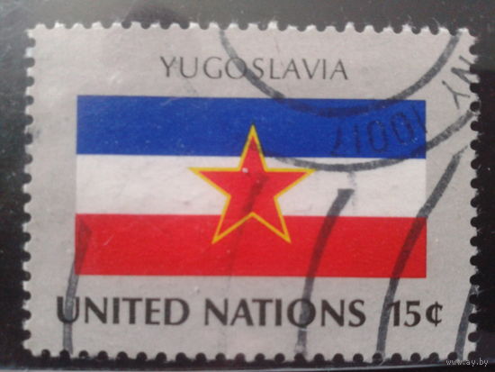 ООН Нью-Йорк 1980 Флаг Югославии