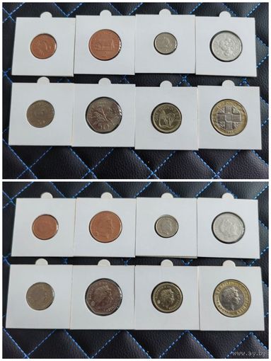 Распродажа !!! Гернси 8 монет (1, 2, 5, 10, 20, 50 пенсов, 1, 2 фунта) 1998-2012 гг. UNC