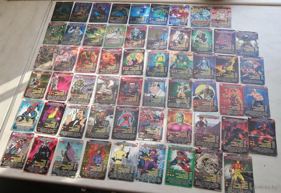 Карточки Человек Паук 57 штук разного сохрана лотом