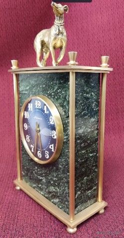 Часы настольные (кабинетные, каминные) механические Молния. Бронза.