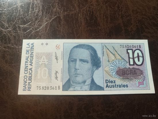 Аргентина 10 аустралей образца 1985-1989 года UNC p325b см доп фото!!
